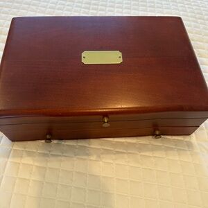 Reed & Barton handcrafted, wood storage chest for jewelry